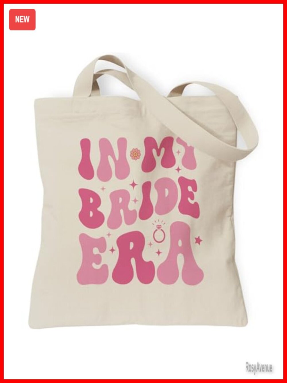 Canvas Tote Bag Bridal Shower Wedding Gift Reusable Shoulder Bag